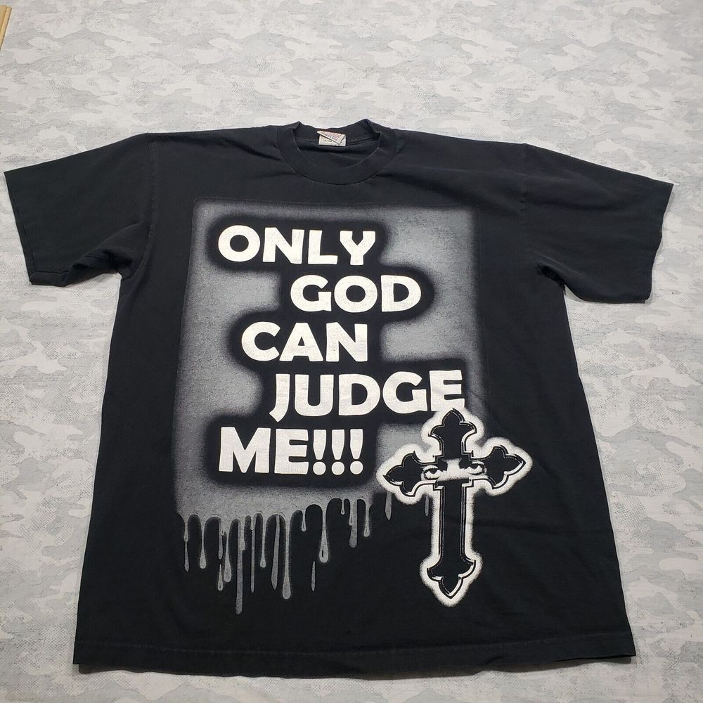 Vintage Religious Shirt‎ Mens 2XL Black Short Sleeve